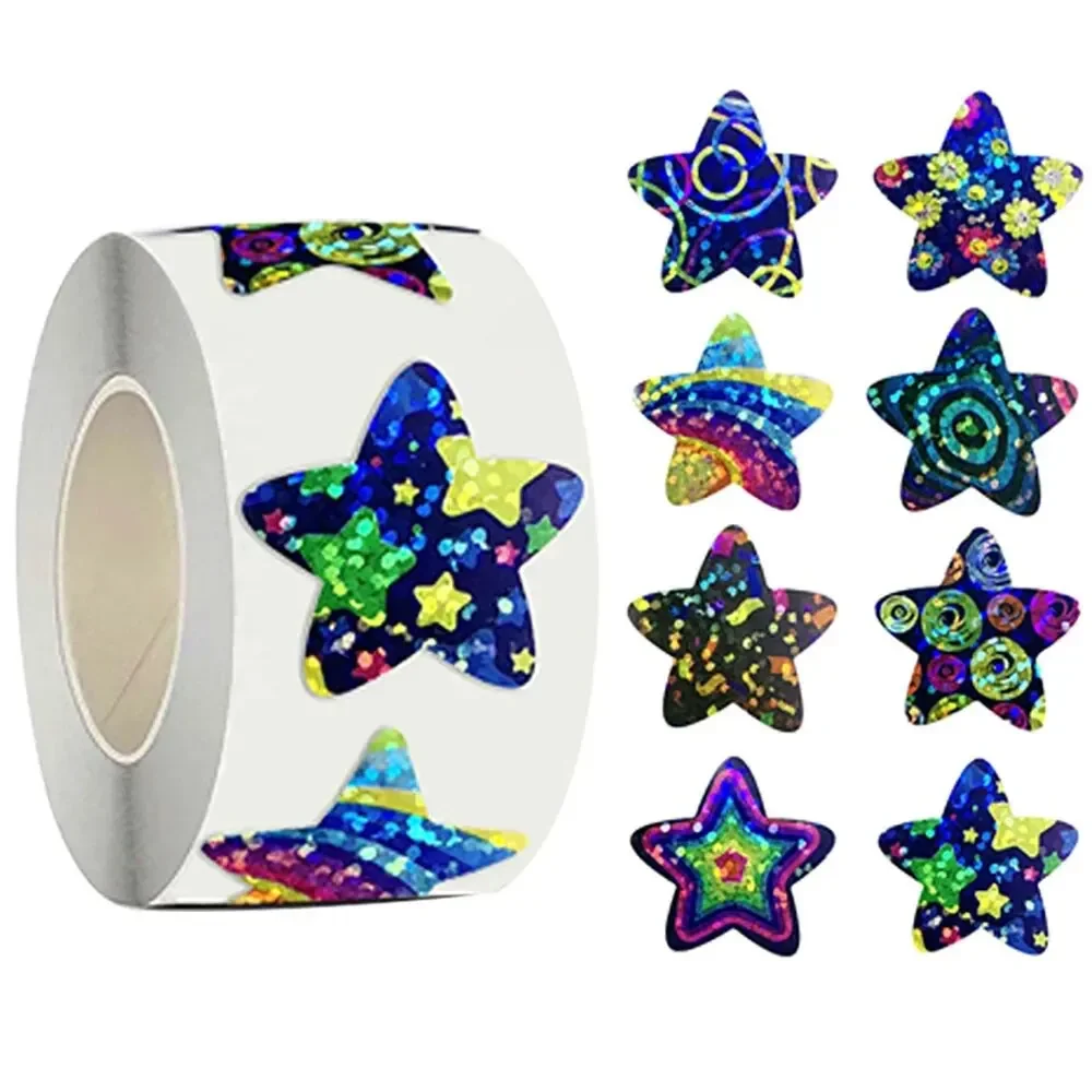 500 stks/rol Cartoon Outer Space Star Beloning Stickers 8 Ontwerpen Sterrenhemel 2,5 cm/1 inch Voor Leren Beloningen Game Party Gift Seal