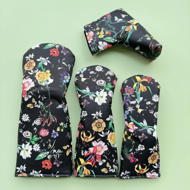 Flower Golf Club #1 #3 #5 Wood Head covers Driver Fairway Woods Hybrid Cover putter Covers