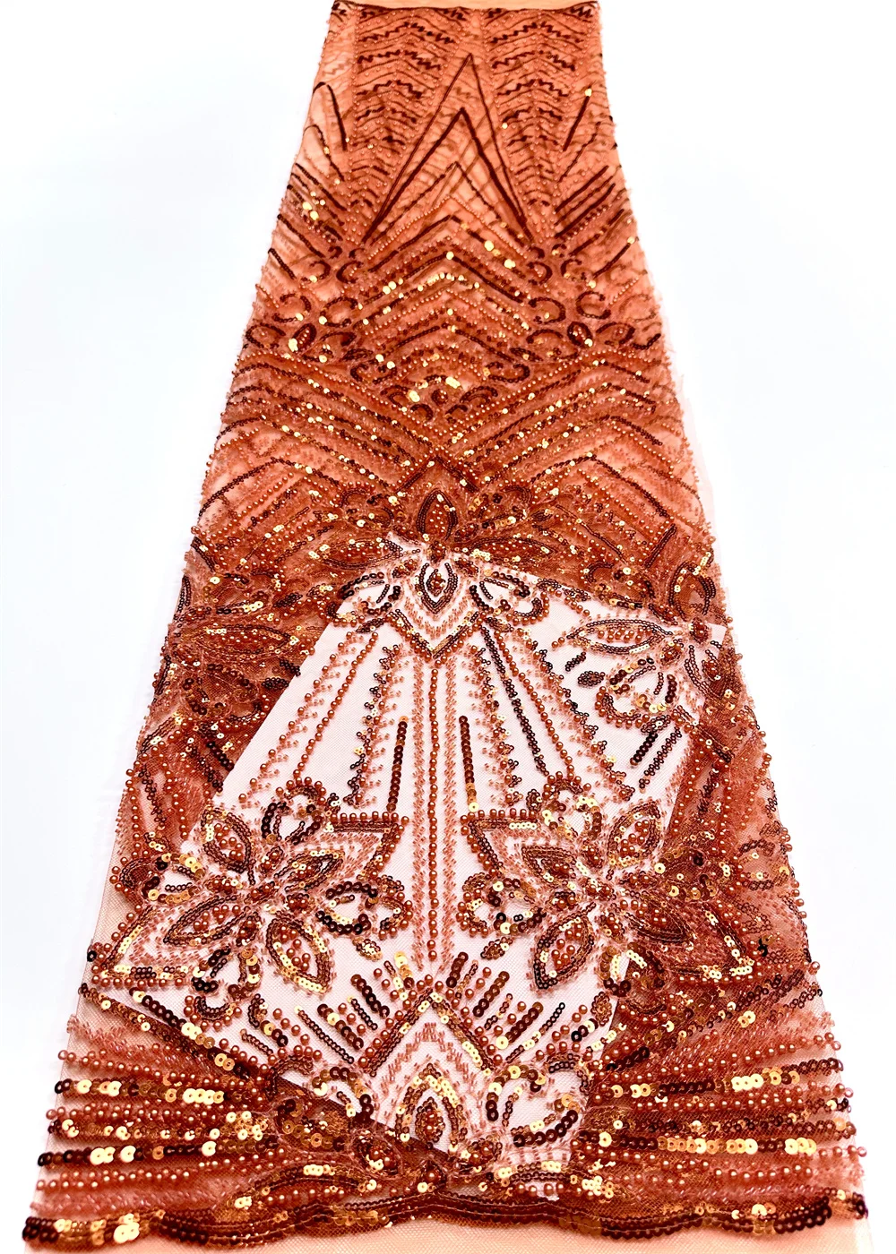 Royal blue Nigerian Mesh Beads Lace Fabrics 2026 High Quality 5 Yards Sequins African Wedding Dress Material for Women Sewing