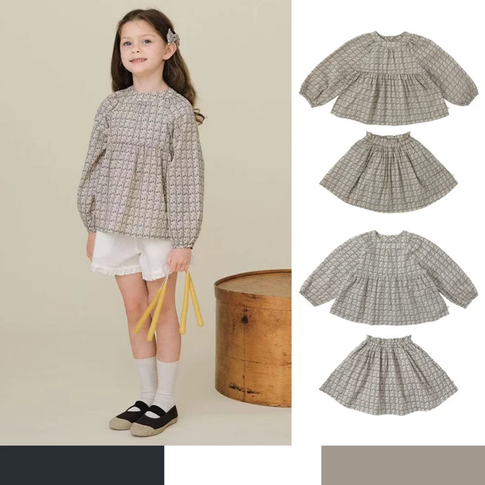 2026 Spring/Summer Stock Pure Cotton Cherry Long Sleeve Hoodie Matching Half Skirt Series Korean Style Brand Match