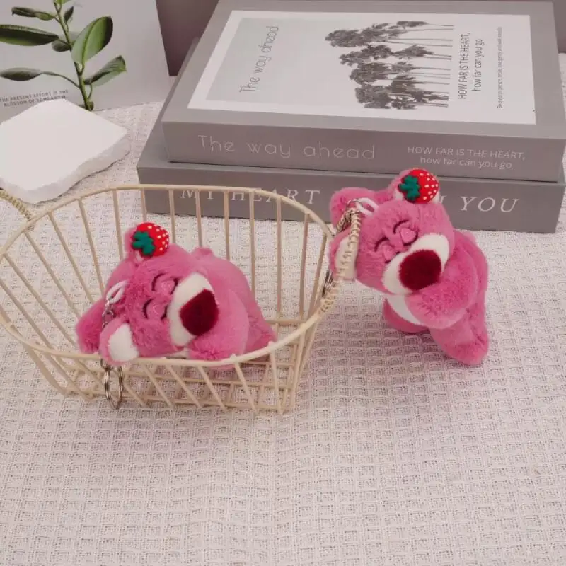 Disney Toy Story Lotso Pluche Zilveren sleutelhanger Nieuw schattig en creatief knuffels Rugzak rits hanger decoratie Cadeau groothandel