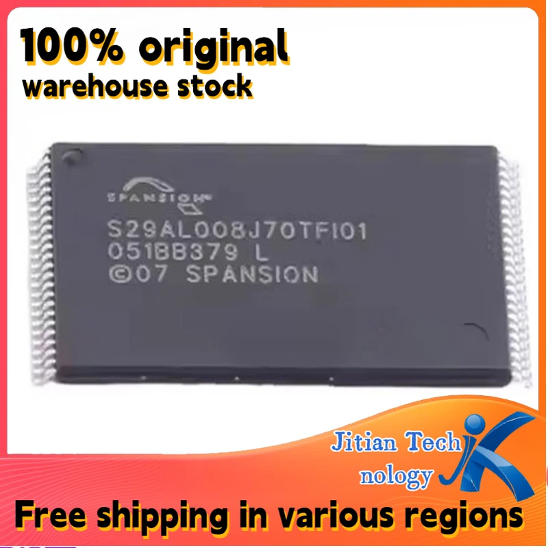 10PCS 100% new S29AL008J70TFI010 S29AL008J70TFI01 TSOP48 FLASH memory chip IC Channel direct sales