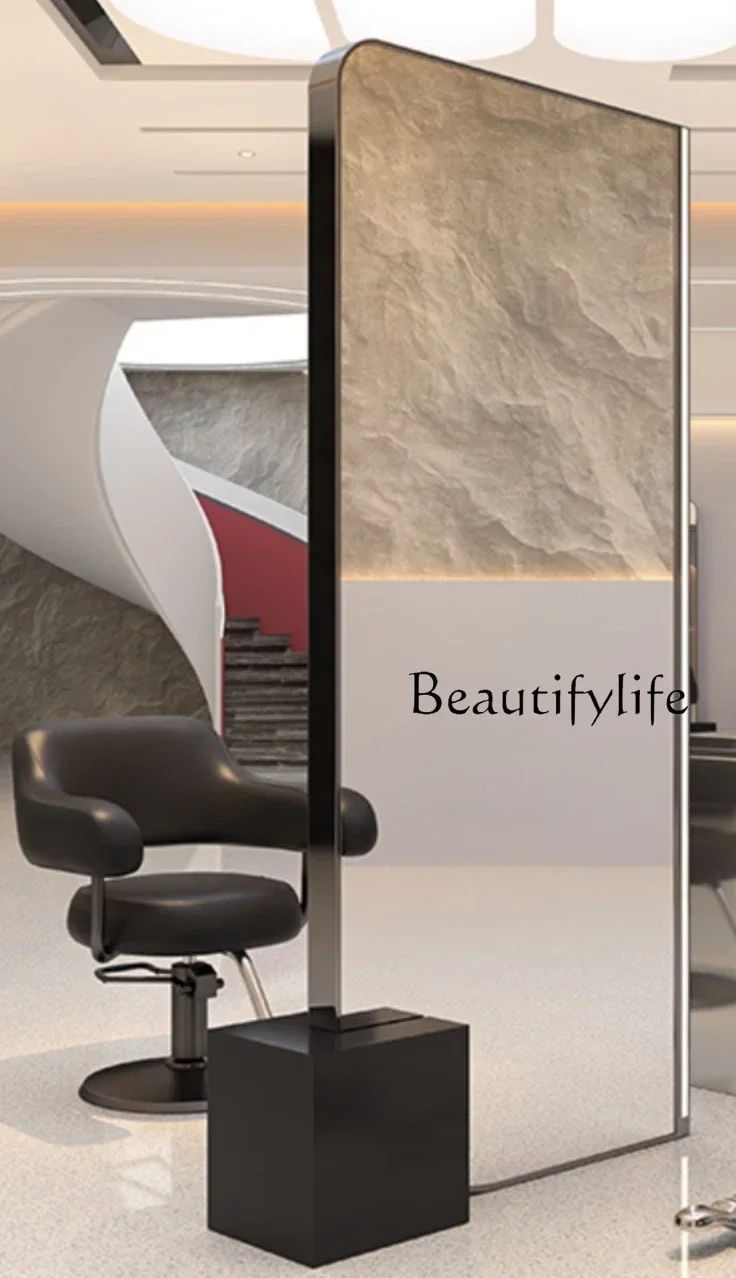 06Hair Salon   Floor Hair Styling Station for Hair Salon Hot Dyeing Mirror