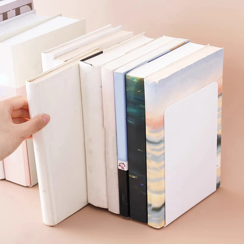 1 قطعة منظم سطح المكتب بساطتها على شكل حرف L مكتب الدفتين دائم عرض كتاب حامل بسيط INS الكتب دعم الرف