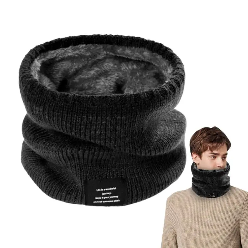Winter Scarf For Men Thermal Double-Layer Thickened Winter Scarf Cold Weather Scarf Windproof Neck Warmer For Skiing Fishing