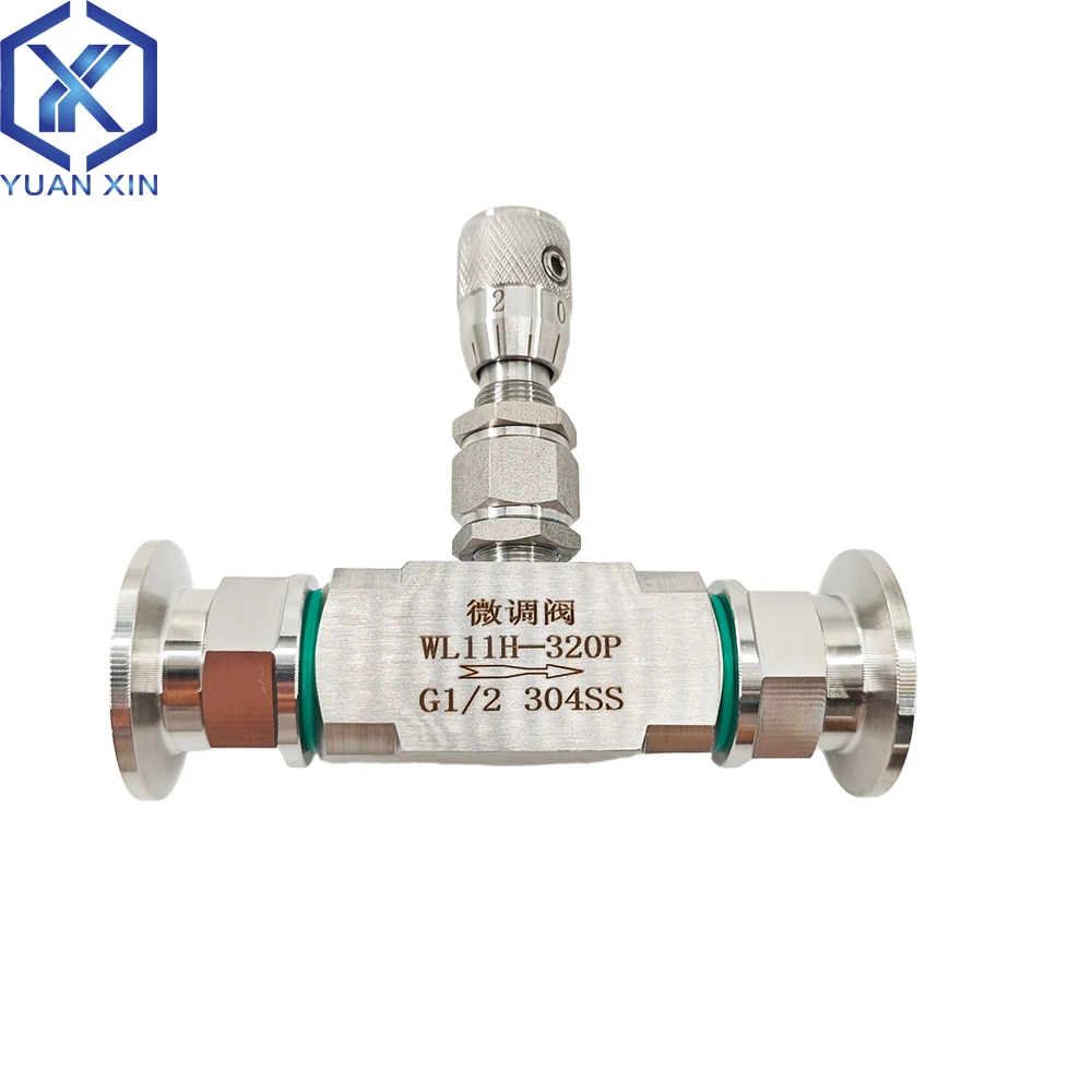 KF vacuum fine-tuning valve, straight-through scale fine-tuning valve, 304 stainless steel small adjustment valve KF16 KF25 KF40