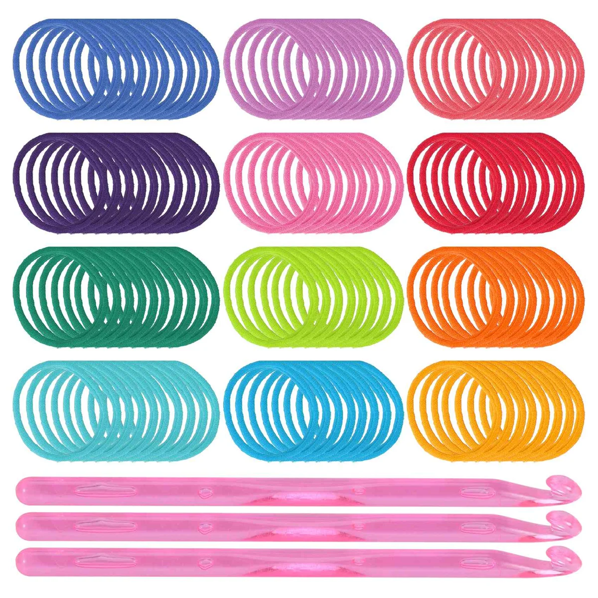 192 Pcs 7 Inches Potholder Loops Weaving Loops Weaving Craft Loops with 12 Colors for DIY Crafts Supplies A