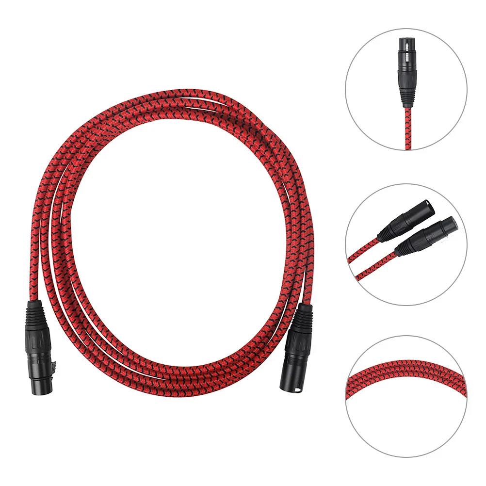 

to Microphone Cable 3 Pack Red Nylon Audio Cable Male to Female for Sound