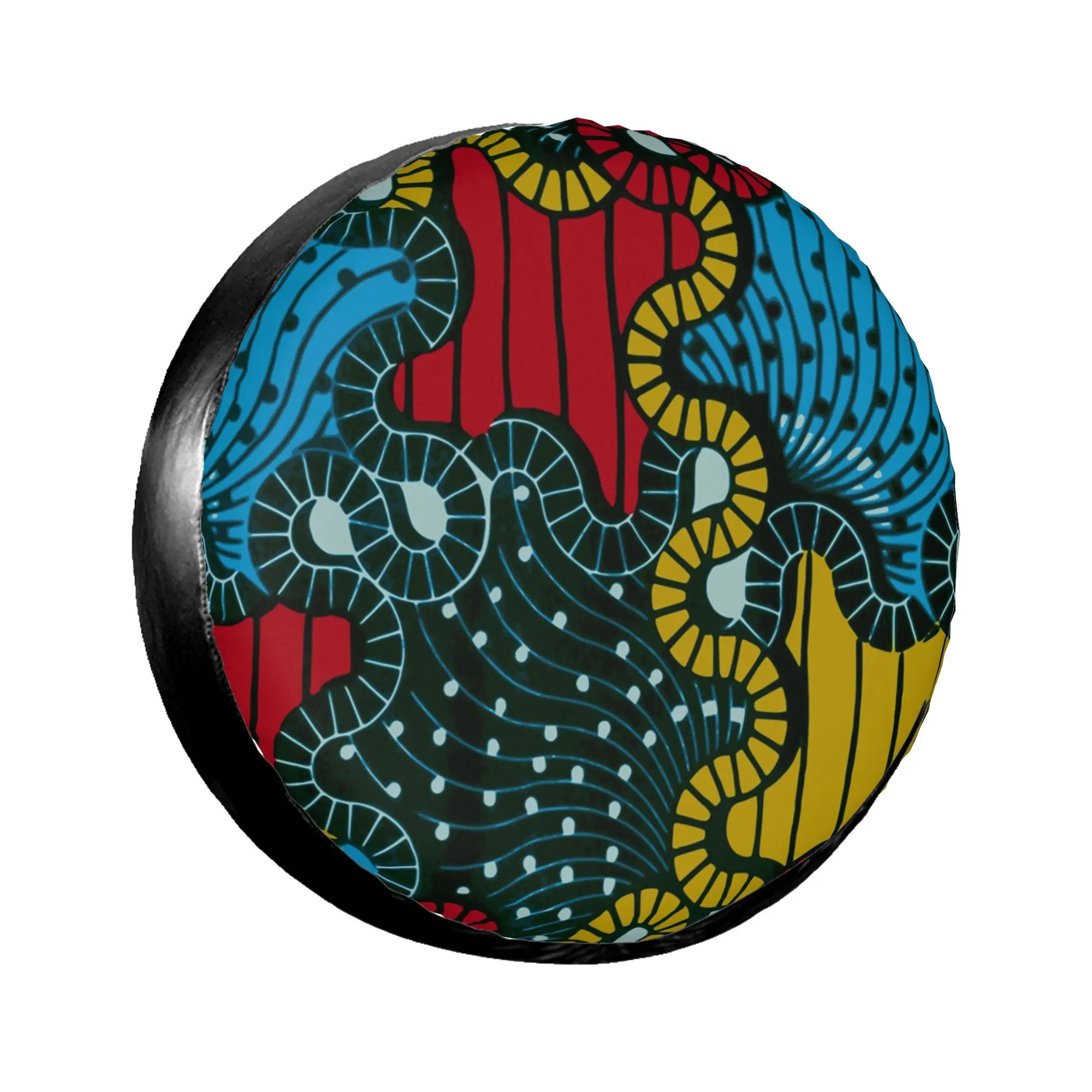 Housse de roue de secours anti-poussière en tissu africain Ankara pour camping-car 4x4, protection de pneu géométrique pour VR 14, 15, 16, 17 pouces