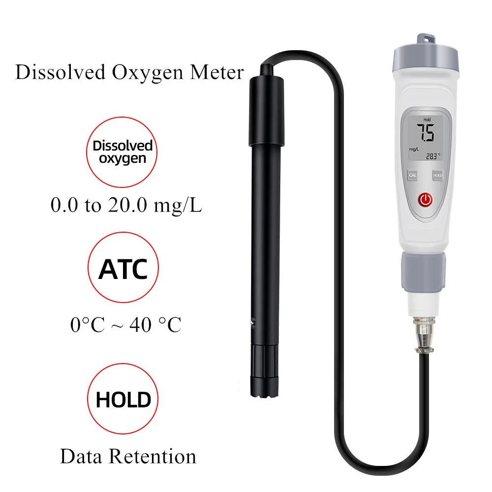 

Digital Dissolved Oxygen Meter Portable Dissolved Oxygen Pen Water Quality Tester 0.0~20.0 mg/L Dissolved Oxygen Analyser