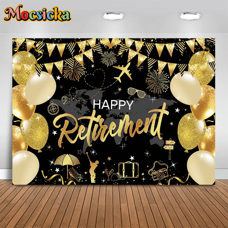 

Mocsicka Photography Backdrops Gold Balloon Airplane Background Decor Baby Shower Cake Smash Birthday Party Kids Photo Studio