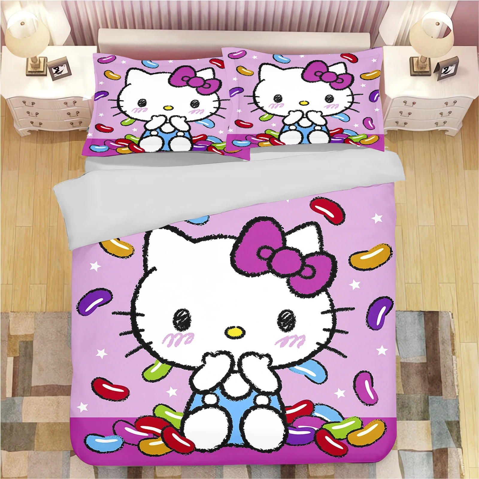 Home Textiles Bedding - 귀여운 프린트 헬로 키티 만화 고양이