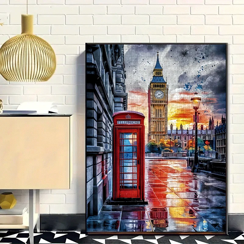 Cityscape Theme، London Landmark 1000 قطعة لعبة أحجية الصور المقطوعة للبالغين - لعبة عائلية تفاعلية وديكور منزلي ذاتي الصنع