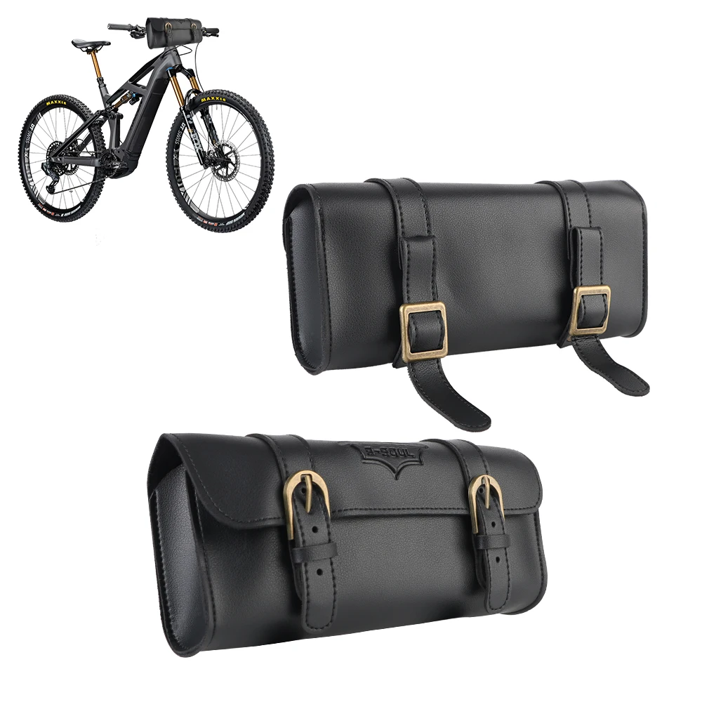 PU Leather Cycling Bag Motorcycle Tool Bag Bicycle Tail Bag `Waterproof Handlebar Bags Riding Vintage Bike Bag Saddle Pouch Rear