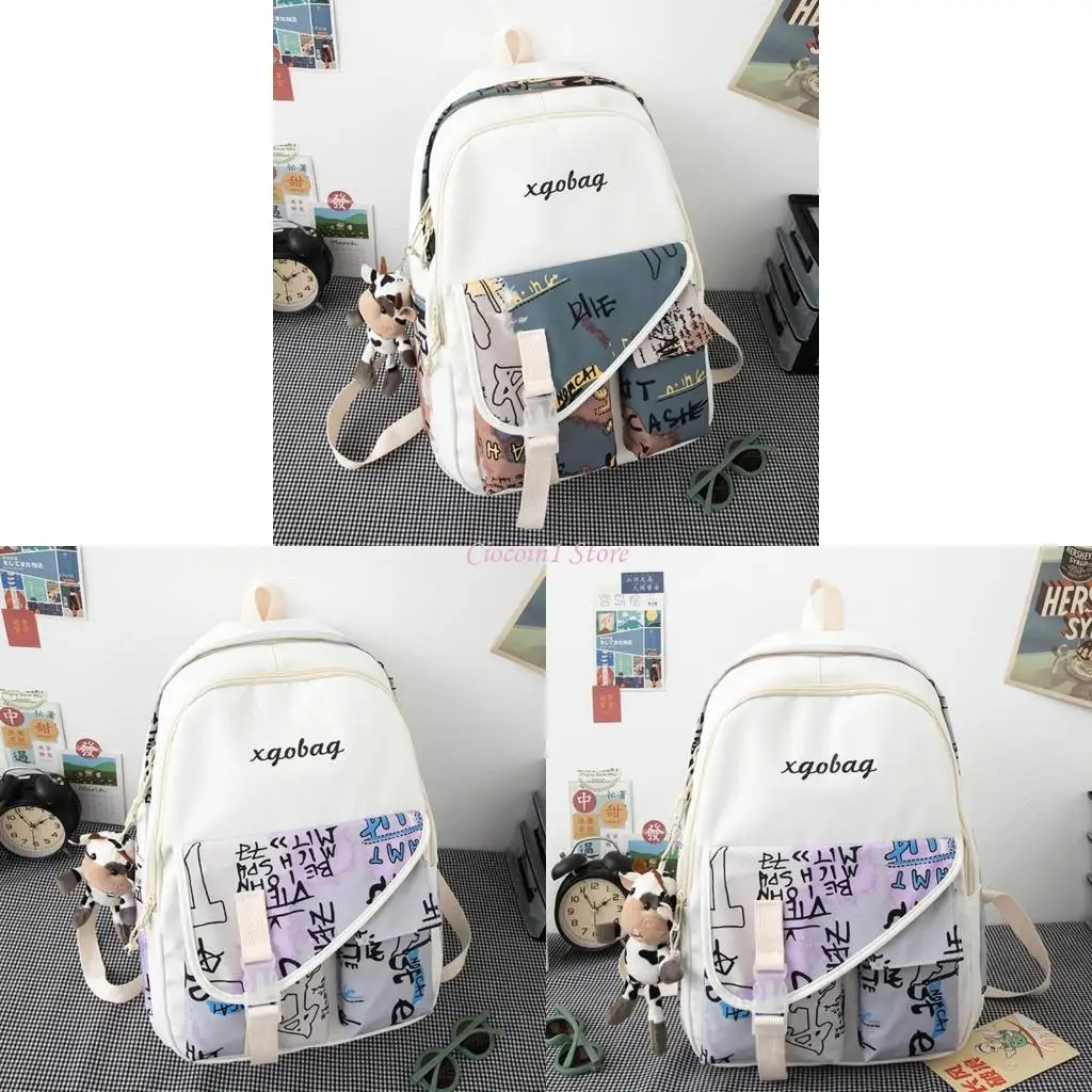 

Y1UB Backpack Large Capacity Bookbag for Teen Student College Nylon Travel School Bag