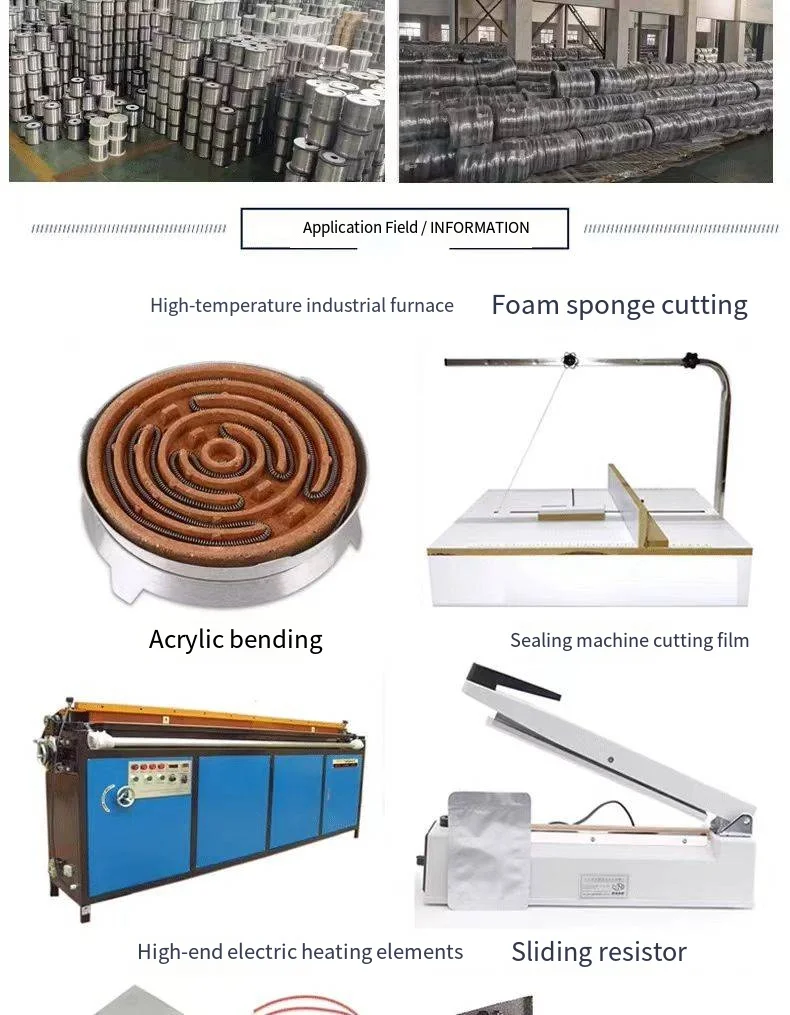10M 50M Cr20Ni80 Nickel-Chromium High-Temperature Alloy Heating Wire for Foam Cutting Sealing Machine Resistance Wire
