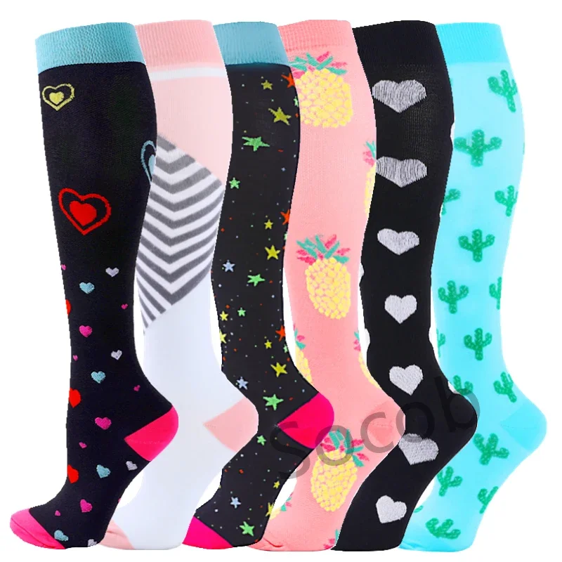 

3/6/7 Pairs Compression Socks Women Men Knee High 20-30 MmHg Edema Diabetes Varicose Veins Running Sports Socks