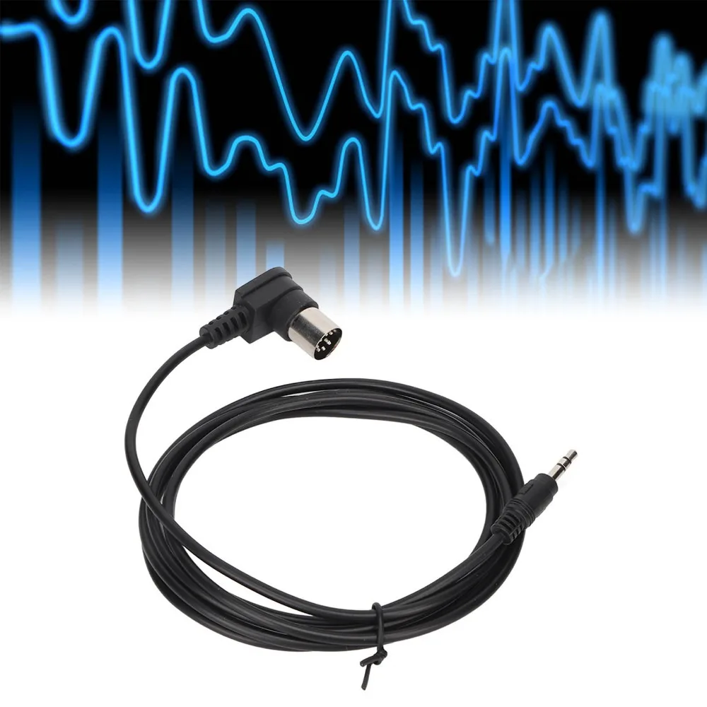 Professional 3.5mm to DIN 8PIN Cable Plug and Play 5.9ft 90 Degree Elbow 3.5mm to DIN 8PIN Converter Cable