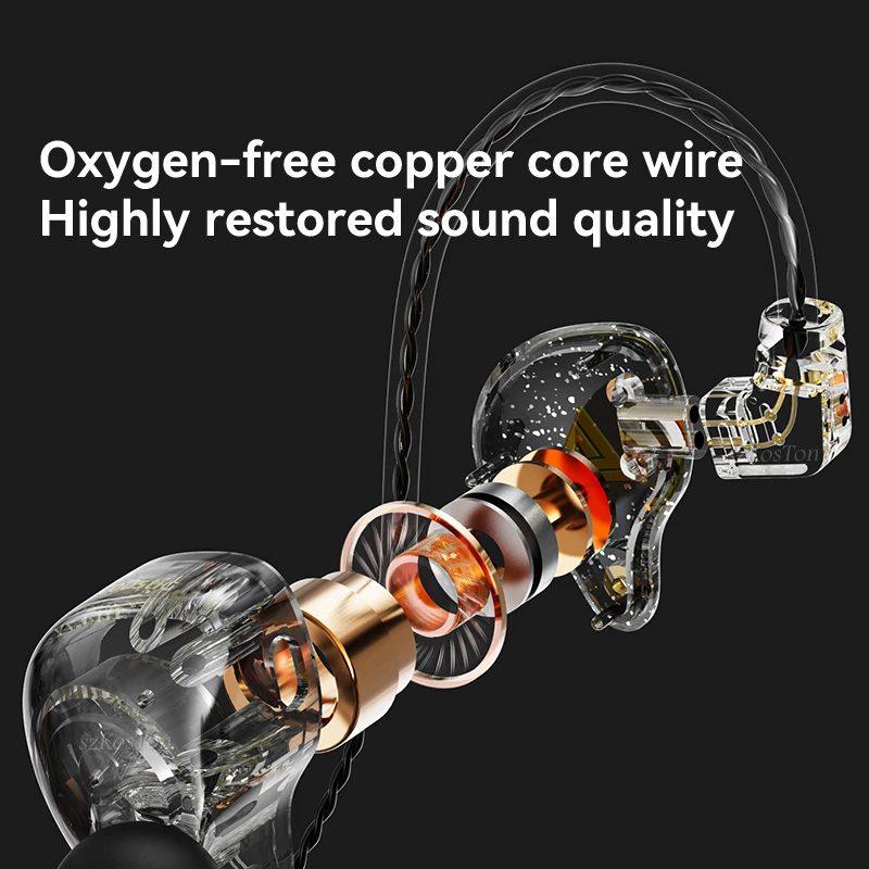 سماعات رأس QKZ AK6 Pro HiFi سلكية أصلية ، وسماعات رأس جهورية مزدوجة ديناميكية مع ميكروفون ، وسماعة رأس موسيقى رياضية للركض للهواتف الذكية ، والكمبيوتر الشخصي