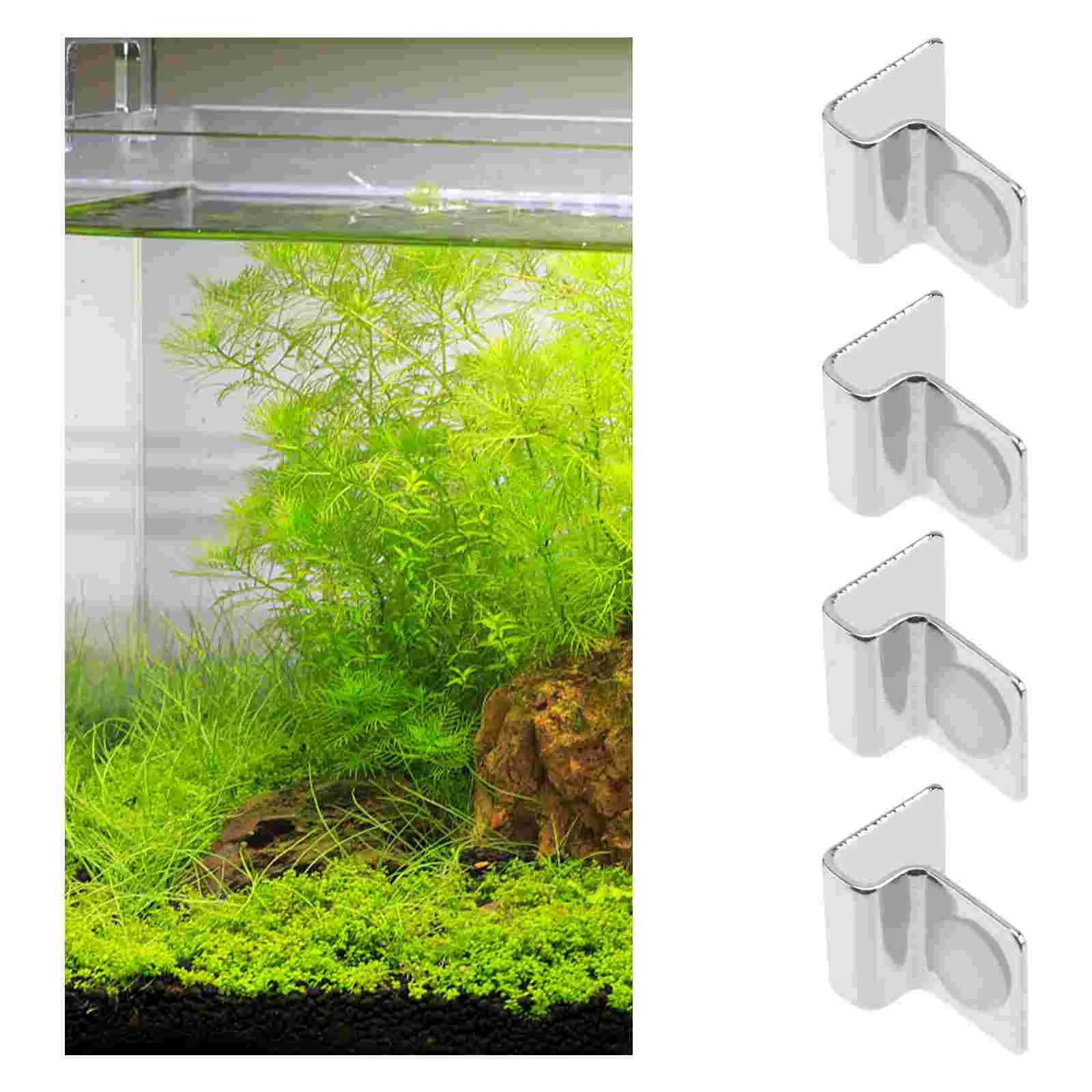 

4 Pcs Fish Tank Cover Bracket Aquarium Lid Brackets Support Stainless Supports Holders Steel Glass