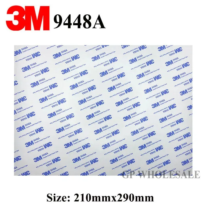 

4 sheets 3M 9448A White Double Face Adhesive Sticker, A4 size (210mmx290mm), Widely Use, Customize Accept