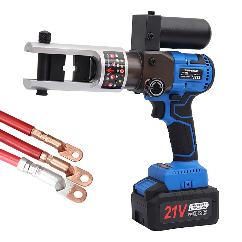 Alicates Hidráulicos Recargables Qiaozhi JT-240, Alicates de Compresión Hidráulicos Eléctricos, Herramienta de Compresión con Rango de Compresión Ajustable
