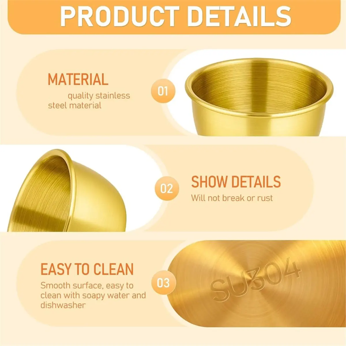 12 Pcs Stainless Steel Dipping Sauce Cup,Mini Saucers Dishes Plates Round Dipping Bowls for Ketchup Dressing Home, 2 Oz