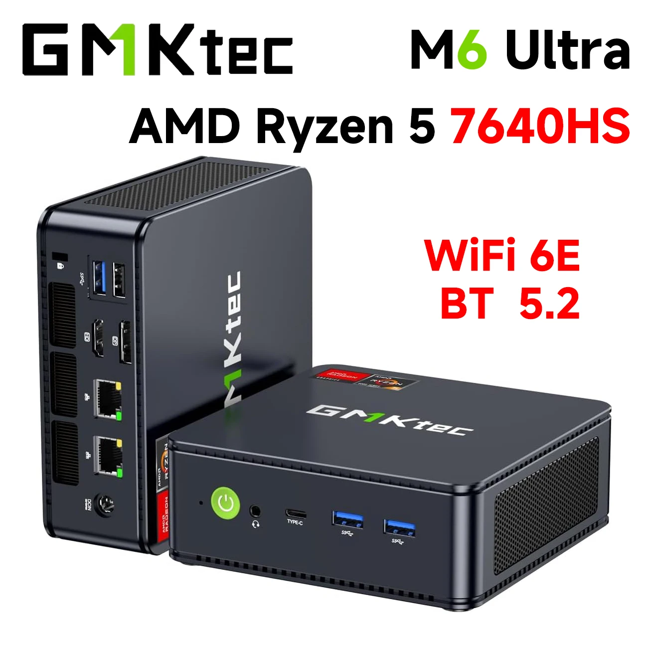 GMKtec M6 ウルトラミニPC AMD Ryzen 5 7640HS DDR5 M.2 2280 SSD