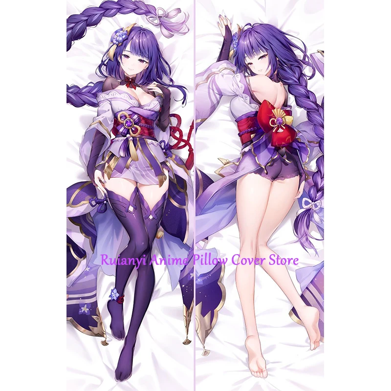 

Dakimakura Anime Raiden Shogun Double-sided Pillow Cover Print Life-size body pillows cover Adult pillowcase 2024