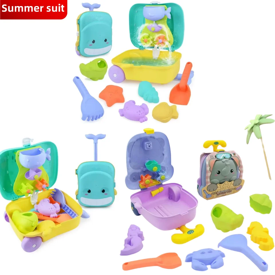 New Summer Kids Luggage Toy Kit Water Toys Sand Bucket Pit Tools Beach Sand Play Toys Outdoor Toys For Kids Boys And Girls Gifts