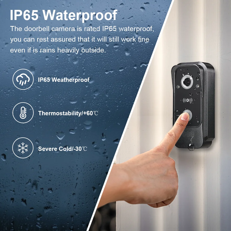 10Inch IPS Screen 2MP 1080P Tuya APP Wired Video Door Phone XSL-V10R Visual Doorviewer Camera Doorbell Peephole Viewer