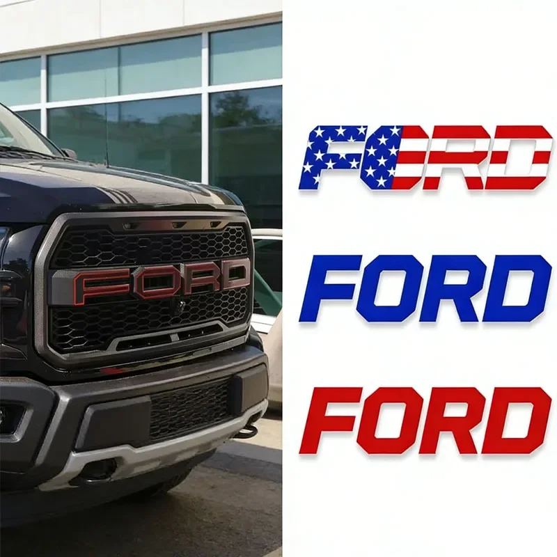 

ABS Car Letters Logo Decor for Ford F150 2017 2018 Rear Trunk Badge Front Grille Emblem Decals Sticker Auto Accessories
