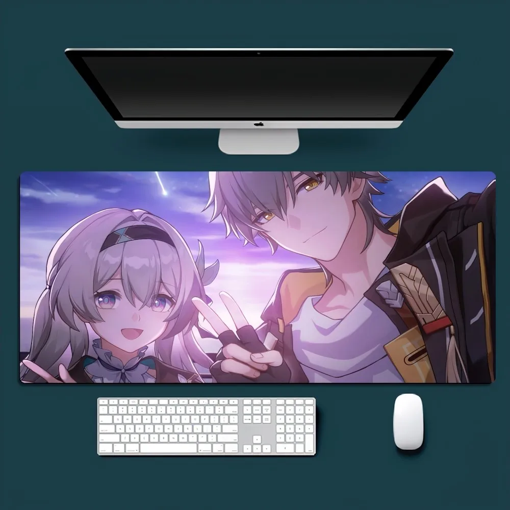 Game Honkai Star Rail Firefly Cute Mousepad Office Small Large PC Computer Keyboard Mouse Game Rubber Anti-Slip Mice Mat Big