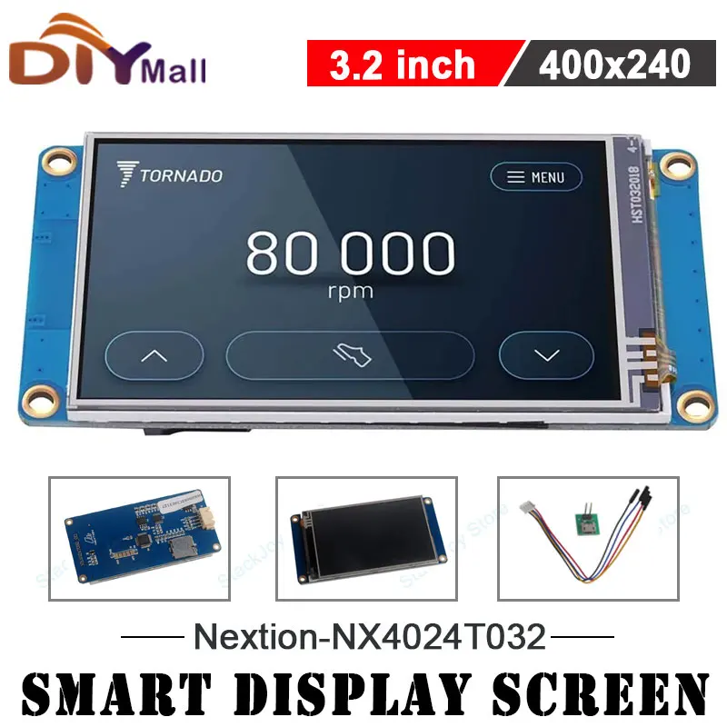 

Nextion 3,2-дюймовый HMI-дисплей Basic Series NX4024T032, резистивный сенсорный ЖК-экран TFT 400 × 240, совместимый с Arduino и Raspberry Pi