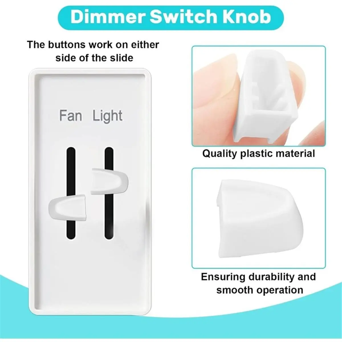 6PCS Dimmer Switch Knob Replacement,Plastic Wall Fan Control Slider Knobs,for Fan Speed & Light Control