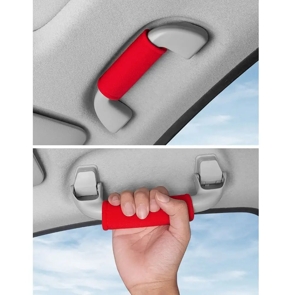 Adjustable Plush Car Roof Armrest Non-slip Auto Interior Car Handle Protector Ceiling Handle Protective Covers Interior Supplies