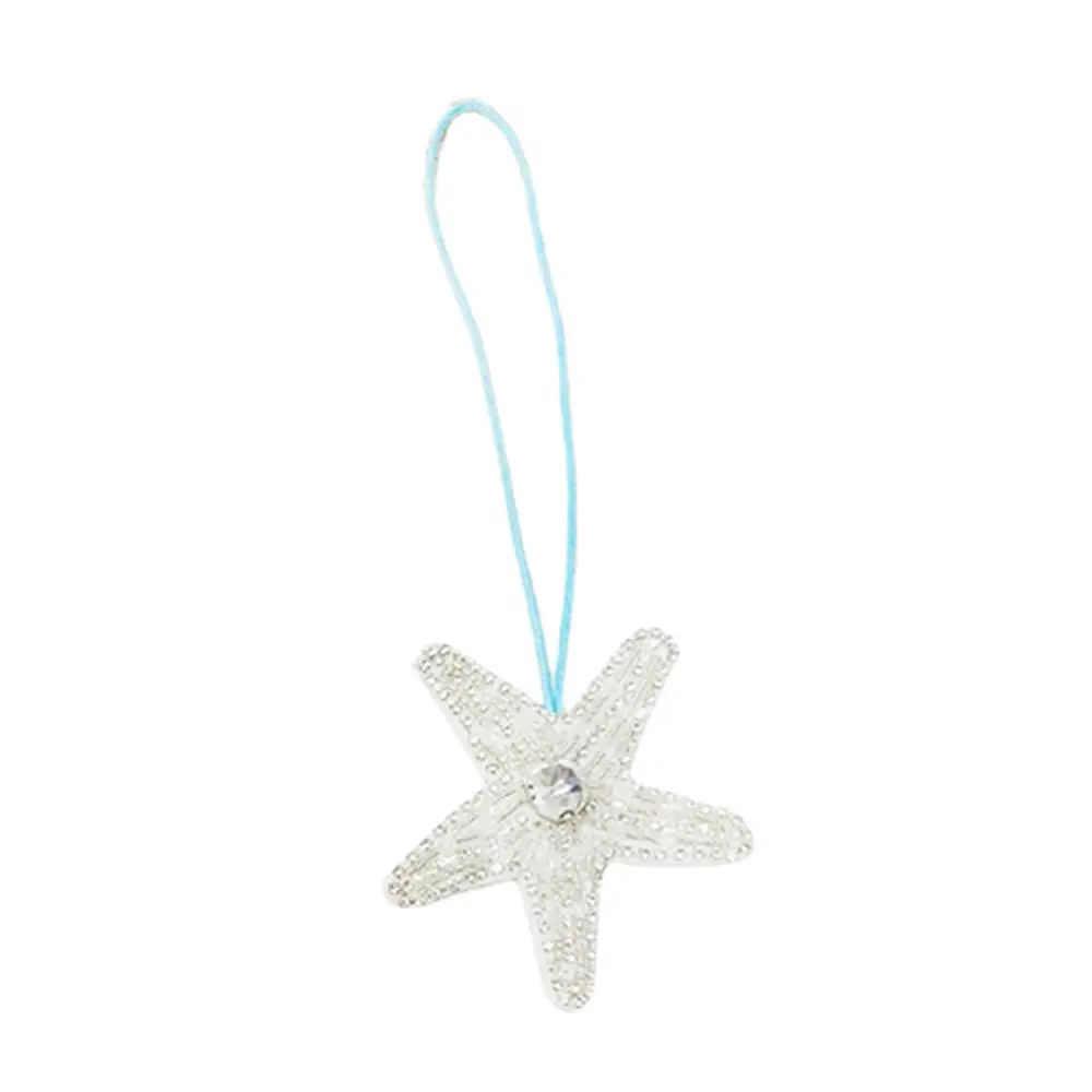 Handmade Beaded Coconut Tree Starfish Seashell Pendant Decor Bag Charm Keychain Bag Lanyard Applique Patch DIY Accessories
