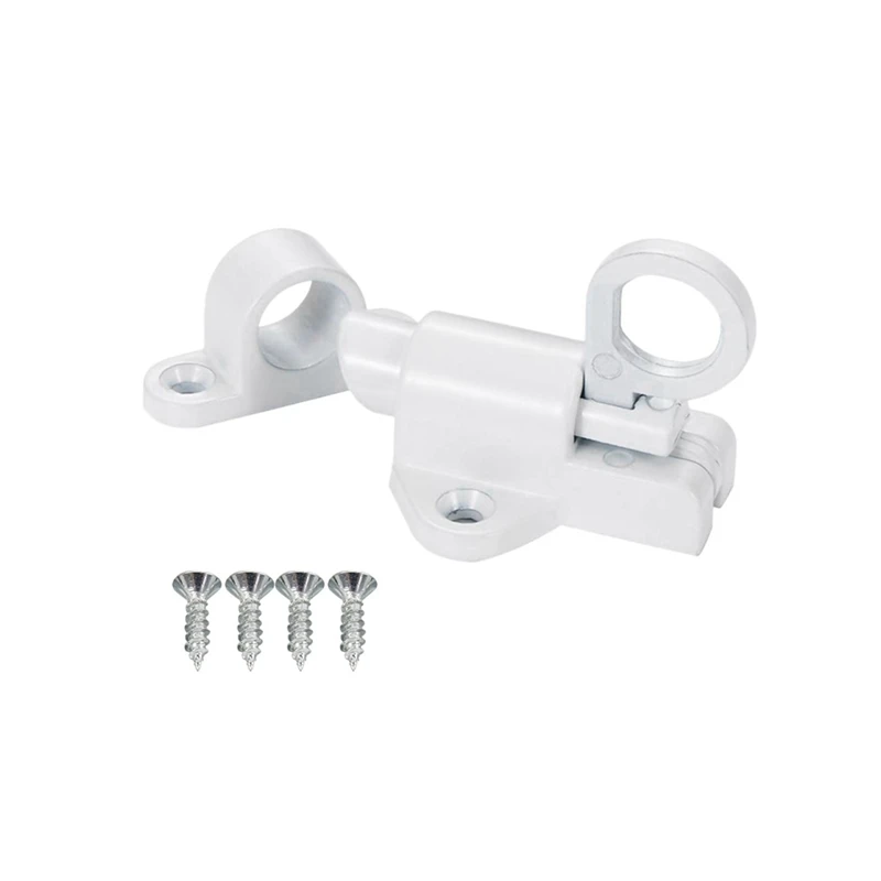 

5X Aluminum Alloy Security Automatic Window Gate Lock Spring Bounce Door Bolt Latch, White