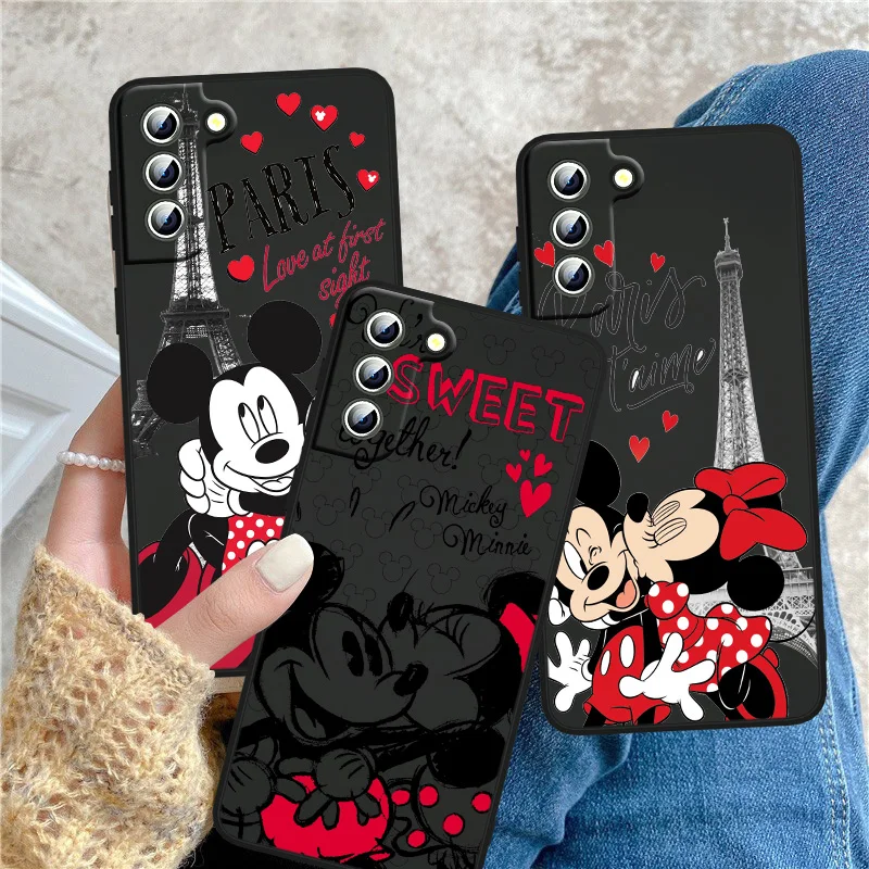 Mickey Minnie Mouse Disney Phone Case For Samsung Galaxy S24 S23 S22 S21 FE S20 S10e S10 S9 Edge Ultra Plus Lite Black Cover