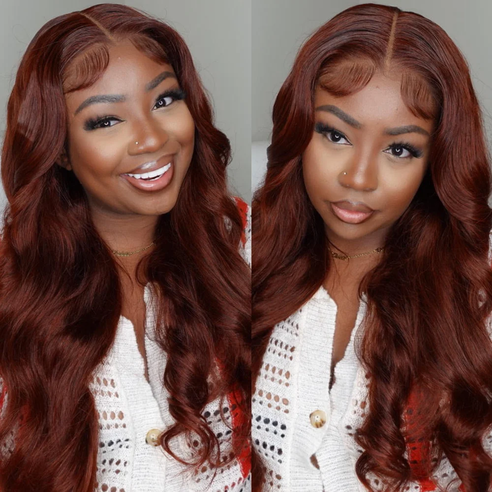 UNice Hair Pre Cut 6x4.75 Lace Put On And Go Glueless Wig Human Hair Reddish Brown Color Lace Closure Wigs for Women