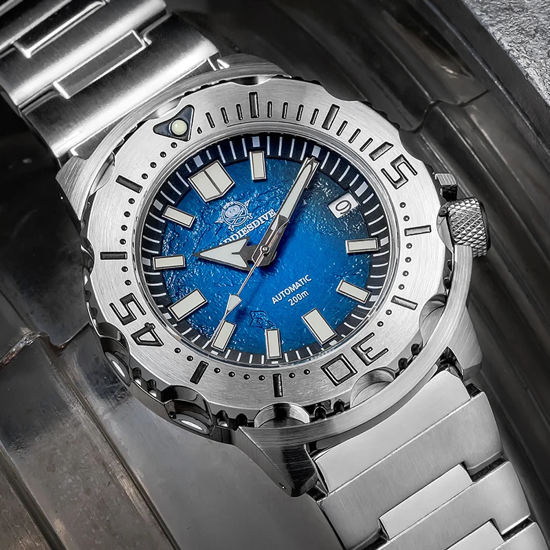 

ADDIESDIVE 42 мм автоматические часы мужские роскошные сапфировое стекло серфинг синий циферблат механические часы C3 светящиеся 200 м часы для дайвинга
