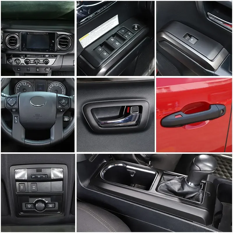 

For Toyota Tacoma 2016-2022 ABS Matt Black Car modification interior trim strip frame cover trim strip Stickers Car Accessories