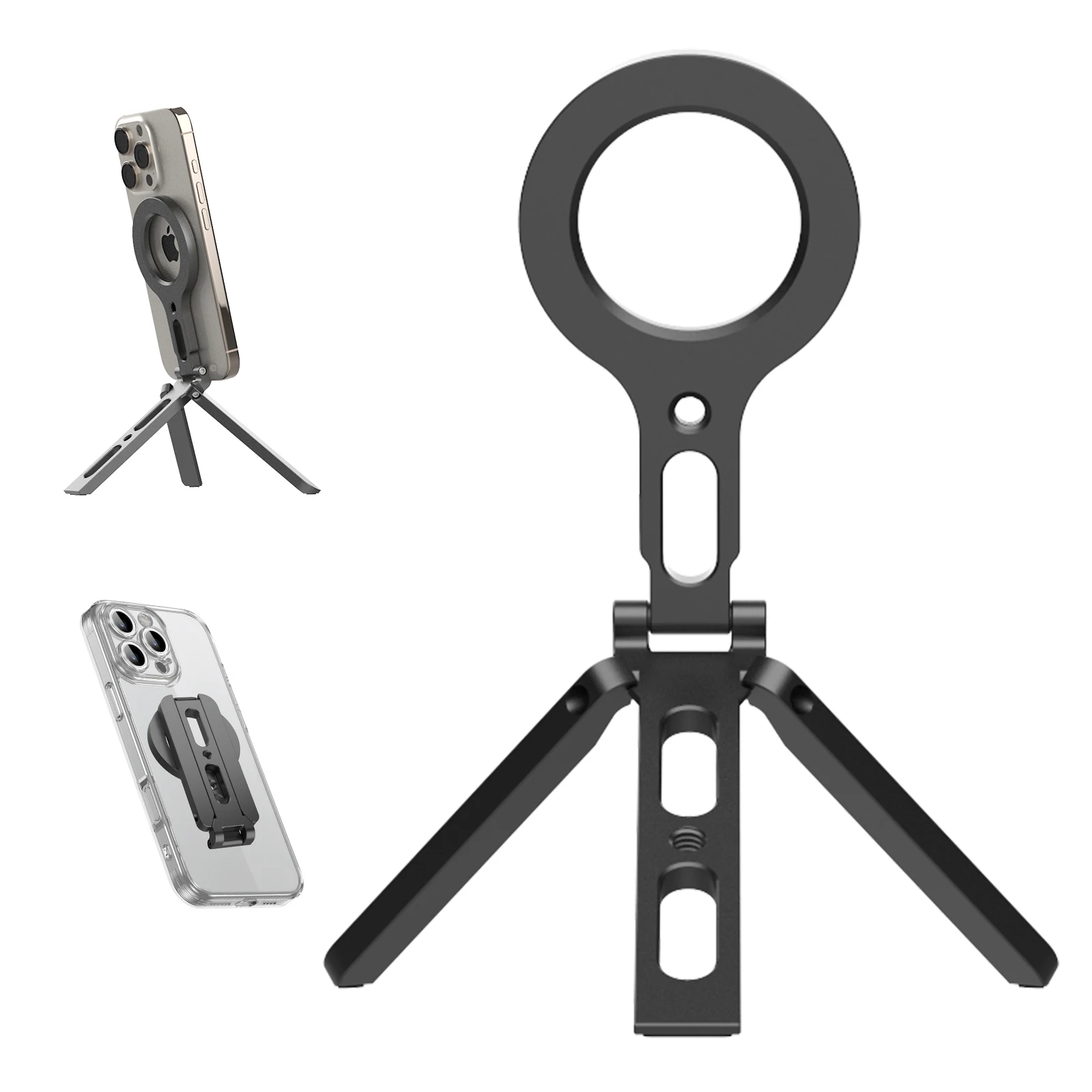 

CAMOLO MG-05 SE Магнитный держатель для телефона с Magsafe для iPhone 16, 15, 14, 13, 12, серии, складной настольный карманный держатель для телефона со штативом