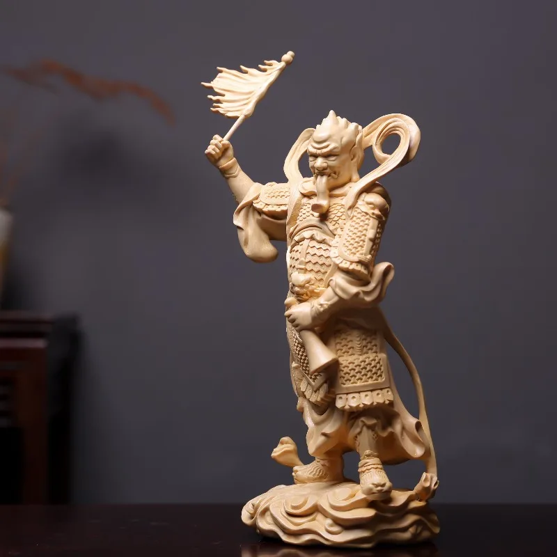 Hand-Carved Hinoki Wood Ghost King Statue - Temple Offering, Home Decor Sculpture (Size Needed)