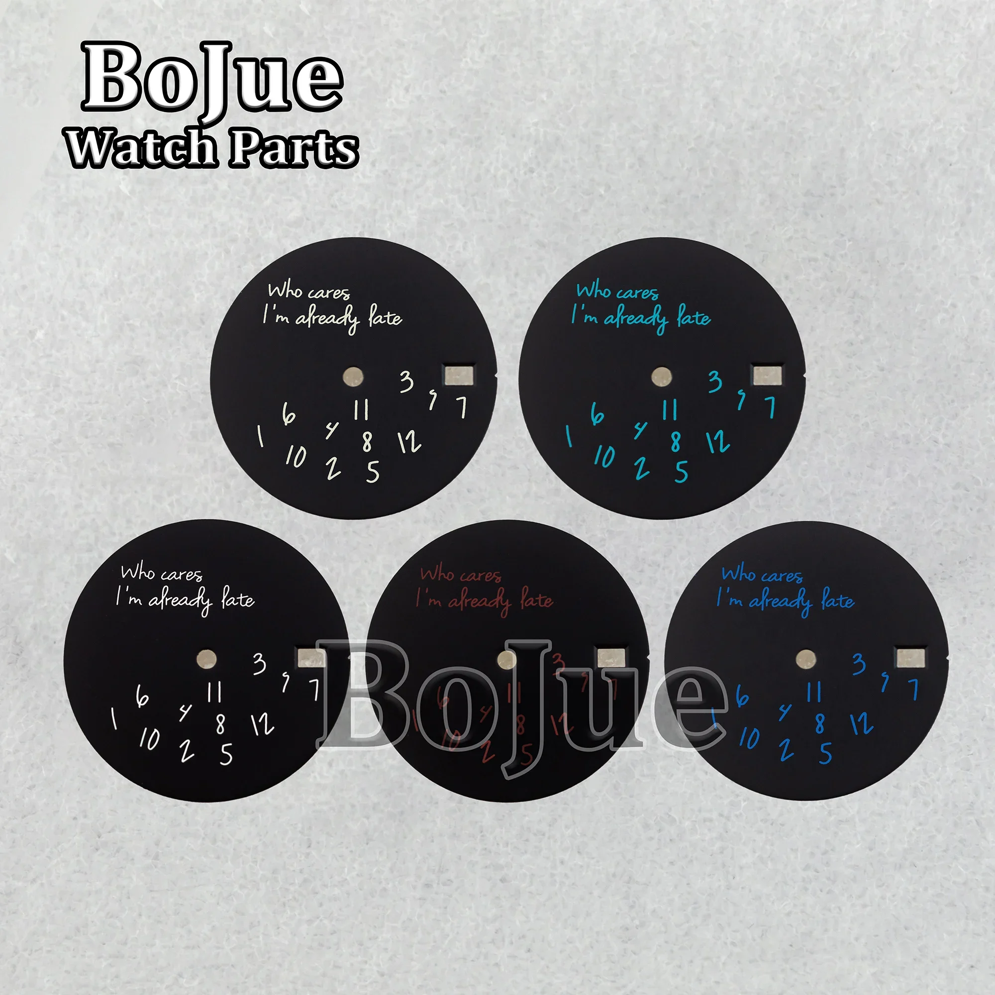 Zmodyfikowana tarcza zegarka 28.5mm DIY tarcza zegarka pasuje do mechanizmu Datejust NH35/4R36 Who Cares Lt's already Late akcesoria do zegarków części