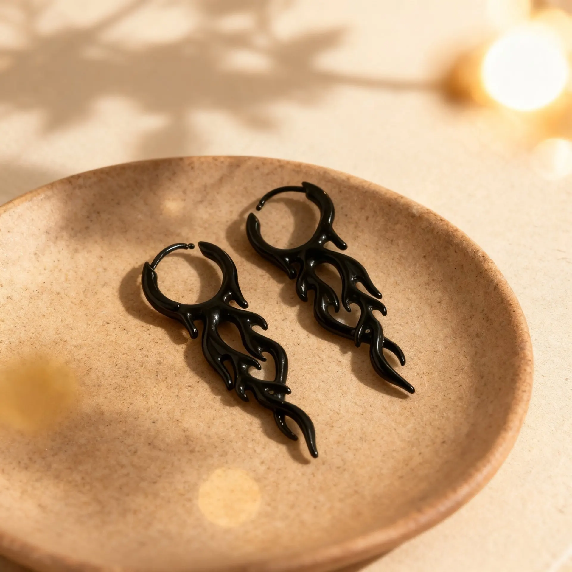 Fashion Punk Metal Colors Flame Earrings For Women Trendy Hip Hop Rock Alloy Ears Accessories Lady Gifts Party Casual Daily Wear