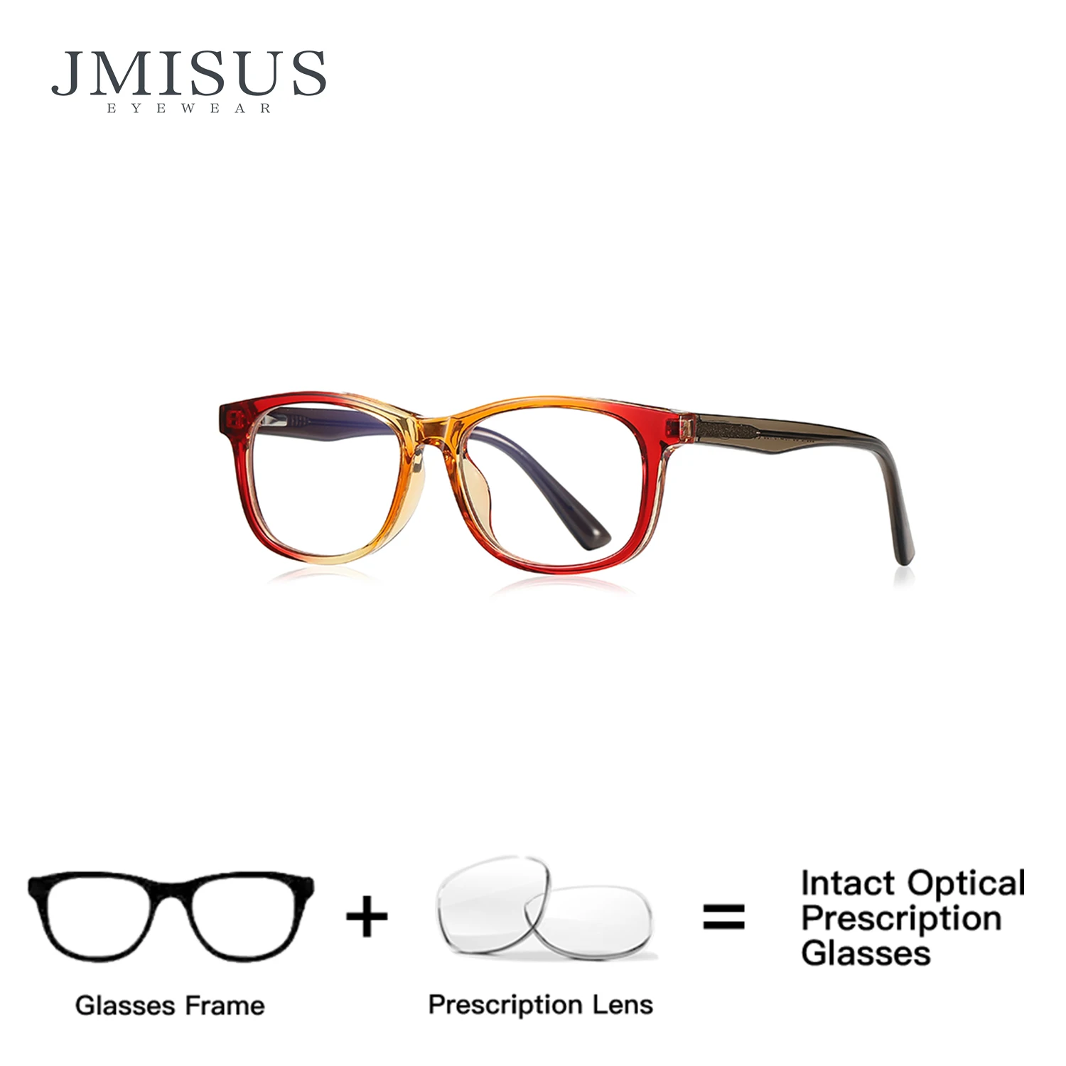 

JMISUS прямоугольные очки по рецепту для мальчиков и девочек, детская оправа, фотохромные очки для близорукости с пружинными металлическими ножками