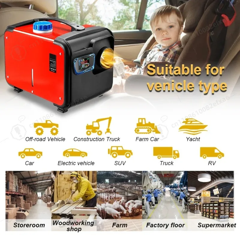 Universal 12V 24V Diesel Air Parking Heater Auxiliary Warmer with LCD Remote Control Engine Preheater for Truck RV Camper