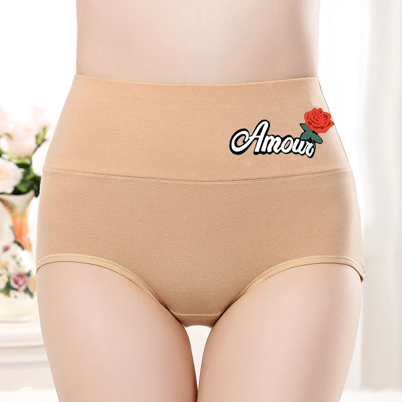 Bragas de algodón suave para mujer, ropa interior Sexy, lencería cómoda y acogedora, conjunto de cintura alta, paquete de 4 Uds.