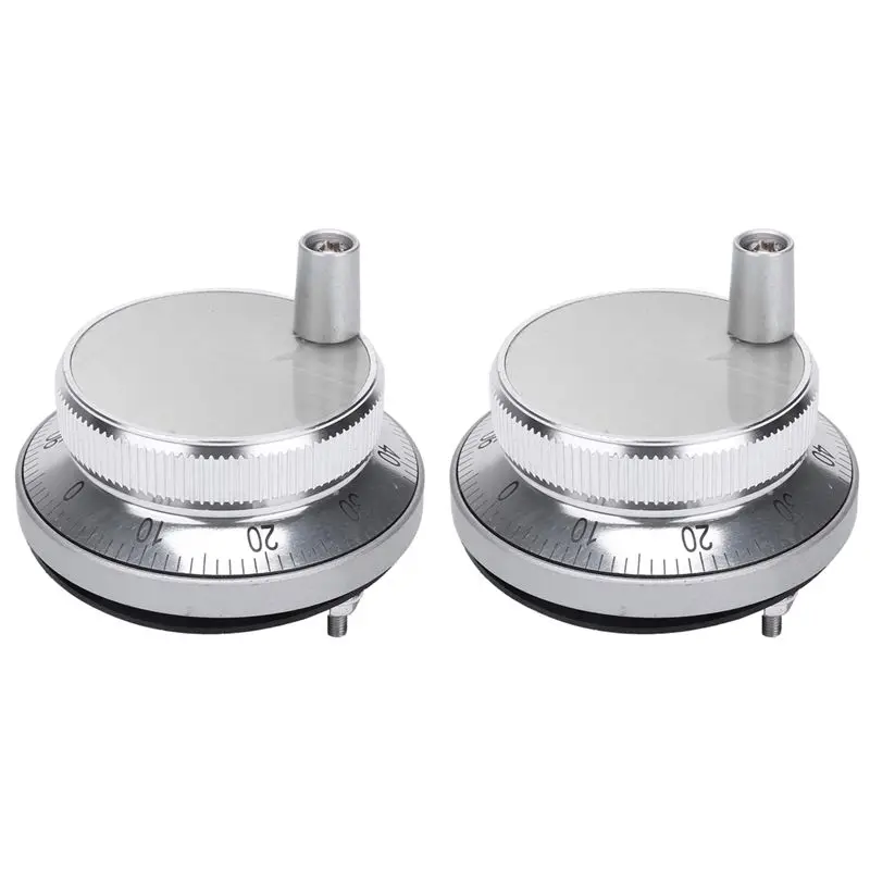2X Hand Wheel Handle Kit 5V Manual Pulse Generator Cnc Machine Tool Rotary Encoder Electronic Hand Wheel,60Mm